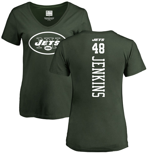 New York Jets Green Women Jordan Jenkins Backer NFL Football #48 T Shirt->nfl t-shirts->Sports Accessory